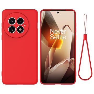 OnePlus 13 Liquid Silikonhülle mit Handschlaufe - Rot