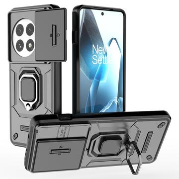 OnePlus 13 Drehring-Hybrid Hülle mit Kameraschutz - Schwarz