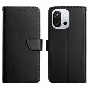OnePlus 13T Lederhülle mit Geldbörse und Ständer - Schwarz