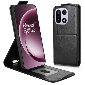OnePlus 15 Vertikal Flip Hülle mit Ständer - Schwarz