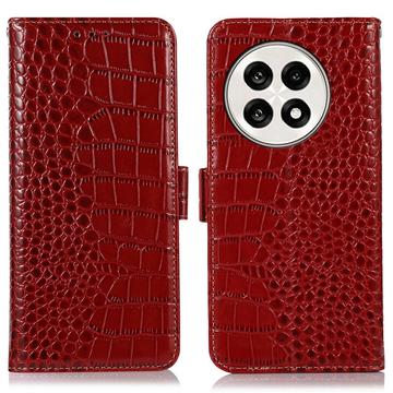 OnePlus Ace 5/5 Pro/13R Crocodile Serie Lederhülle mit Geldbörse mit RFID - Rot