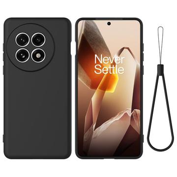 OnePlus Ace 5/5 Pro/13R Liquid Silikonhülle mit Handschlaufe - Schwarz
