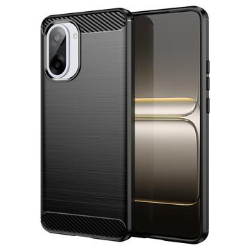 OnePlus Ace 5 Racing/Nord CE5 Gebürstete TPU Hülle - Karbonfaser - Schwarz