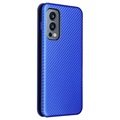 OnePlus Nord 2 5G Flip Hülle - Karbonfaser - Blau