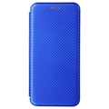 OnePlus Nord 2 5G Flip Hülle - Karbonfaser - Blau