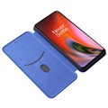 OnePlus Nord 2 5G Flip Hülle - Karbonfaser - Blau