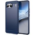 OnePlus Nord 4 Gebürstete TPU Hülle - Karbonfaser - Blau