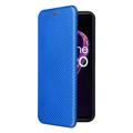 OnePlus Nord CE 2 Lite 5G Flip Hülle - Karbonfaser - Blau