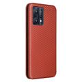 OnePlus Nord CE 2 Lite 5G Flip Hülle - Karbonfaser - Orange