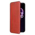 OnePlus Nord CE 2 Lite 5G Flip Hülle - Karbonfaser - Orange