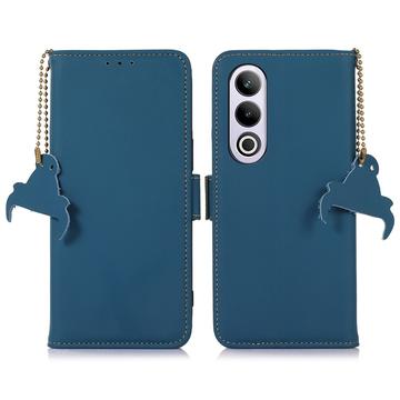 OnePlus Nord CE4 Lederhülle mit Geldbörse mit RFID - Blau