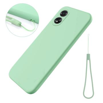 Oppo A18/A38 Liquid Silikonhülle mit Handschlaufe - Grün