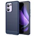 Oppo Reno13 F Gebürstete TPU Hülle - Karbonfaser - Blau