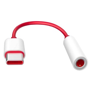 OnePlus USB-C / 3.5mm Kabel Adapter - Bulk - Rot / Weiß