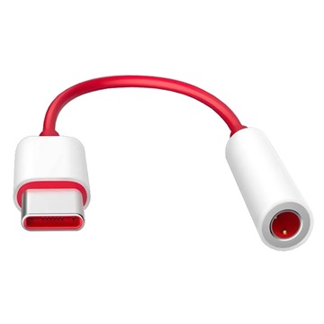 OnePlus USB-C / 3.5mm Kabel Adapter - Rot / Weiß
