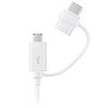 Samsung Combo Kabel EP-DG930DWEGWW - USB-C & MicroUSB - 1.5m - Weiß