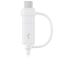 Samsung Combo Kabel EP-DG930DWEGWW - USB-C & MicroUSB - 1.5m - Weiß