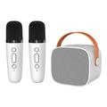 P2 Kinder Karaoke Bluetooth Lautsprecher mit 2 Mikrofonen - Weiß