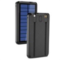Psooo PS-158 Solar Powerbank mit Taschenlampe - 10000mAh - Schwarz