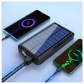 Psooo PS-158 Solar Powerbank mit Taschenlampe - 10000mAh - Schwarz