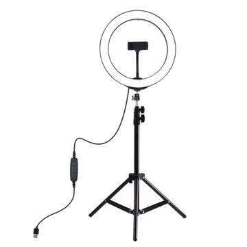 PULUZ PKT3035 10.2" Ringlicht LED-Fülllicht + 1.1m Stativständer für Vlogging Live Broadcast