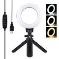 PULUZ PKT3058B 4.7" 12cm USB 3 Modi Dimmbare Vlogging Fotografie Video LED Ringlichter + Stativhalterung Kit