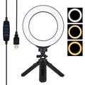 PULUZ PKT3059B 6.2" 16cm USB 3 Modi Dimmbare Vlogging Fotografie Video LED Ring Lights + Stativhalterung Kit