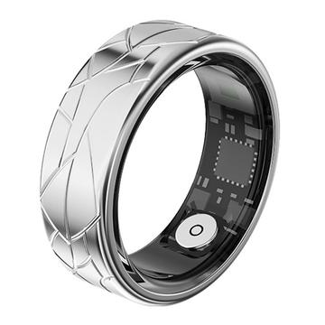 PX02 Crack Design Multifunktions-Smart-Ring mit Fotokontrolle - Größe: 17.4mm - Silber