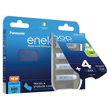 Panasonic Eneloop BK-3MCDEC4BE Wiederaufladbare AA-Batterien 2000mAh mit Aufbewahrungsbox - 4 Stk.