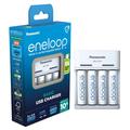 Panasonic Eneloop BQ-CC61 USB-Ladegerät mit 4 wiederaufladbaren AA-Batterien