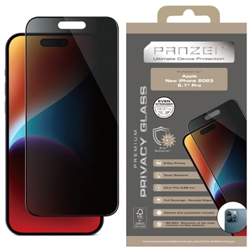 iPhone 15 Plus Panzer Premium Full-Fit Privacy Panzerglas - 9H