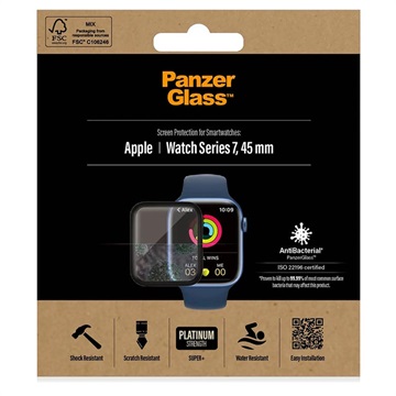 PanzerGlass AntiBacterial Apple Watch Series 7 Panzerglas - 45mm - Schwarz