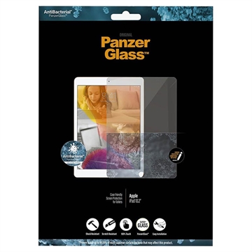 iPad 10.2 2019/2020/2021 Panzerglas - 9Hs AntiBacterial Panzerglas - 9H - Case Friendly - Schwarz Rand