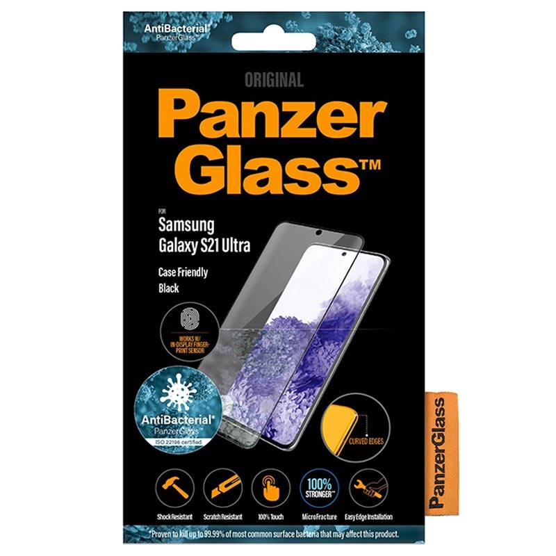 Panzerglas - 9Hs CF AntiBacterial Samsung Galaxy S21 Ultra 5G Panzerglas -  9H - Schwarz