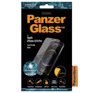 iPhone 12/12 Pro Panzerglas - 9Hs Case Friendly Panzerglas - 9H - Schwarz Rand