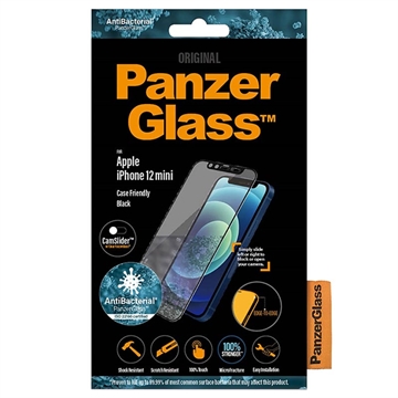 iPhone 12 Mini Panzerglas Case Friendly CamSlider Panzerglas - 9H - Schwarz Rand