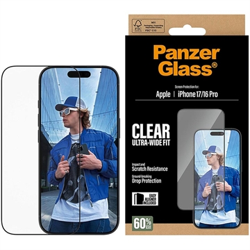 iPhone 17/16 Pro PanzerGlass Ultra-Wide Fit EasyAligner Panzerglas - 9H - Durchsichtig