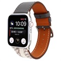Apple Watch Series 7/SE/6/5/4/3/2/1 Pattern Lederarmband - 41mm/40mm/38mm - Schwarz