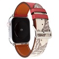 Apple Watch Series 7/SE/6/5/4/3/2/1 Pattern Lederarmband - 41mm/40mm/38mm - Rot