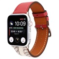 Apple Watch Series 7/SE/6/5/4/3/2/1 Pattern Lederarmband - 41mm/40mm/38mm - Rot