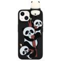 3D-Figurenserie iPhone 14 TPU Hülle - Panda-Familie