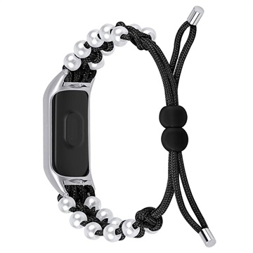 Pearl Braided Serie Xiaomi Mi Band 5/6 Armband - Schwarz