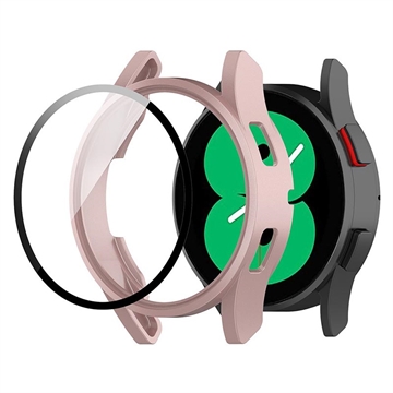 Samsung Galaxy Watch FE Kunststoff Hülle mit Panzerglas - 40mm - Roségold