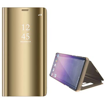 Luxury Series Mirror View Samsung Galaxy Note9 Flip Hülle - Gold