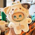 Plüsch Tier Thema mit Kapuze Jumpsuit für Labubu Puppe 17cm - Katze