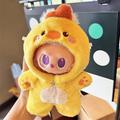 Plüsch Tier Thema mit Kapuze Jumpsuit für Labubu Puppe 17cm - Küken
