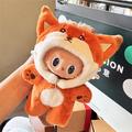 Plüsch Tier Thema mit Kapuze Overall für Labubu Puppe 17cm - Fuchs