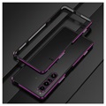 Polar Lights Style Sony Xperia 1 IV Metall Bumper - Schwarz / Purpur