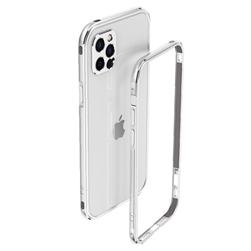 Polar Lights Style iPhone 12 Pro Max Metall Bumper - Silber