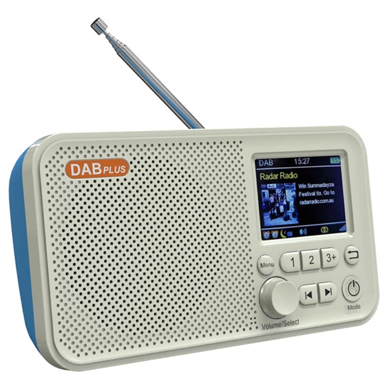 Blaster DAB Radio tragbarer Bluetooth-Lautsprecher, Radio: DAB / DAB+ / FM, Bluetooth, AUX-In, Full-Range Stereo-Lautsprecher, LC-Display, Alarm  / Sleep-Timer, mobil / tragbar